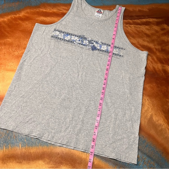 Vintage AAA Hawaiian Islands Graphic Muscle Tank gray blue size XL preshrunk - Picture 14 of 15